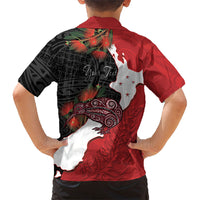 Kiwi New Zealand Personalised Hawaiian Shirt NZ Map Pohutukawa Fern Maori Pattern LT22 - Polynesian Pride