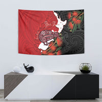 Kiwi New Zealand Personalised Tapestry NZ Map Pohutukawa Fern Maori Pattern LT22 - Polynesian Pride