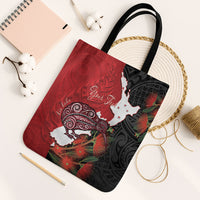 Kiwi New Zealand Personalised Tote Bag NZ Map Pohutukawa Fern Maori Pattern