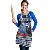 New Zealand Tui Bird Christmas Apron Pohutukawa Xmas Tree Meri Kirihimete