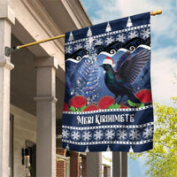 New Zealand Tui Bird Christmas Garden Flag Pohutukawa Xmas Tree Meri Kirihimete