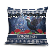 New Zealand Tui Bird Christmas Pillow Cover Pohutukawa Xmas Tree Meri Kirihimete