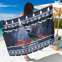 New Zealand Tui Bird Christmas Sarong Pohutukawa Xmas Tree Meri Kirihimete