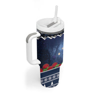 New Zealand Tui Bird Christmas Tumbler With Handle Pohutukawa Xmas Tree Meri Kirihimete