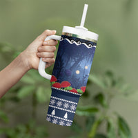 New Zealand Tui Bird Christmas Tumbler With Handle Pohutukawa Xmas Tree Meri Kirihimete
