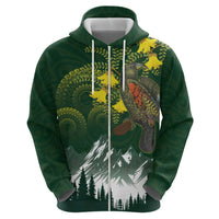 Kea Bird Kowhai New Zealand Hoodie Mountain Landscape Maori Art LT22 - Polynesian Pride