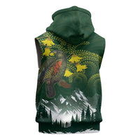 Kea Bird Kowhai New Zealand Sleeveless Zip Hoodie Mountain Landscape Maori Art LT22 - Polynesian Pride