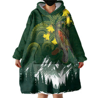 Kea Bird Kowhai New Zealand Wearable Blanket Hoodie Mountain Landscape Maori Art LT22 - Polynesian Pride