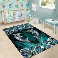 New Zealand Kotiate Weapon Area Rug Aotearoa Mango Paua Shell Maori Pattern