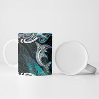 New Zealand Kotiate Weapon Ceramic Mug Aotearoa Mango Paua Shell Maori Pattern