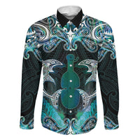 New Zealand Kotiate Weapon Family Matching Tank Maxi Dress and Hawaiian Shirt Aotearoa Mango Paua Shell Maori Pattern LT22 Daughter's Dress Blue - Polynesian Pride