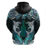 New Zealand Kotiate Weapon Hoodie Aotearoa Mango Paua Shell Maori Pattern