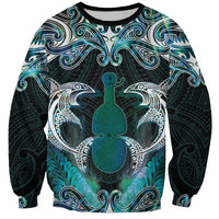 New Zealand Kotiate Weapon Sweatshirt Aotearoa Mango Paua Shell Maori Pattern