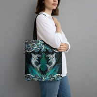New Zealand Kotiate Weapon Tote Bag Aotearoa Mango Paua Shell Maori Pattern