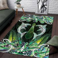 New Zealand Mere Pounamu Weapon Area Rug Aotearoa Mango Paua Shell Maori Pattern
