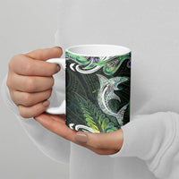 New Zealand Mere Pounamu Weapon Ceramic Mug Aotearoa Mango Paua Shell Maori Pattern