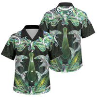 New Zealand Mere Pounamu Weapon Family Matching Mermaid Dress and Hawaiian Shirt Aotearoa Mango Paua Shell Maori Pattern LT22 Son's Shirt Green - Polynesian Pride
