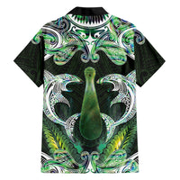 New Zealand Mere Pounamu Weapon Family Matching Summer Maxi Dress and Hawaiian Shirt Aotearoa Mango Paua Shell Maori Pattern LT22 Dad's Shirt - Long Sleeve Green - Polynesian Pride