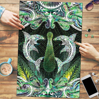 New Zealand Mere Pounamu Weapon Puzzle Aotearoa Mango Paua Shell Maori Pattern