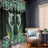 New Zealand Mere Pounamu Weapon Window Curtain Aotearoa Mango Paua Shell Maori Pattern