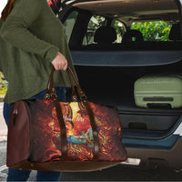New Zealand Kea Bird Matariki Personalised Travel Bag Silver Fern Maori Pattern