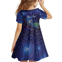 Takahe New Zealand Personalised Family Matching Puletasi and Hawaiian Shirt Harakeke Silver Fern Maori Pattern