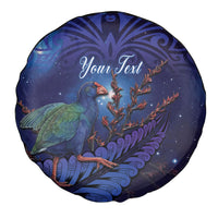 Takahe New Zealand Personalised Spare Tire Cover Harakeke Silver Fern Maori Pattern