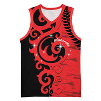 New Zealand Matariki Basketball Jersey Maori New Year Koru Pattern LT22 Unisex Red - Polynesian Pride