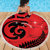 New Zealand Matariki Beach Blanket Maori New Year Koru Pattern