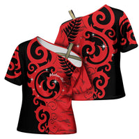 New Zealand Matariki Cross Shoulder Shirt Maori New Year Koru Pattern LT22 - Polynesian Pride