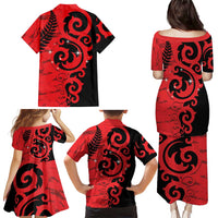 New Zealand Matariki Family Matching Puletasi and Hawaiian Shirt Maori New Year Koru Pattern