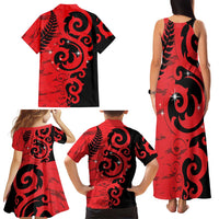 New Zealand Matariki Family Matching Tank Maxi Dress and Hawaiian Shirt Maori New Year Koru Pattern