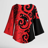 New Zealand Matariki Kimono Sleeve Blouse Maori New Year Koru Pattern LT22 - Polynesian Pride