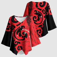 New Zealand Matariki Kimono Sleeve Blouse Maori New Year Koru Pattern LT22 - Polynesian Pride