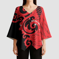 New Zealand Matariki Kimono Sleeve Blouse Maori New Year Koru Pattern LT22 - Polynesian Pride