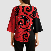 New Zealand Matariki Kimono Sleeve Blouse Maori New Year Koru Pattern LT22 - Polynesian Pride