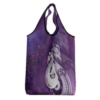 New Zealand Matariki Grocery Bag Maori Manaia Galaxy Silver Fern Purple Color