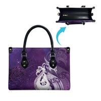 New Zealand Matariki Leather Bag Maori Manaia Galaxy Silver Fern Purple Color
