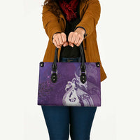 New Zealand Matariki Leather Bag Maori Manaia Galaxy Silver Fern Purple Color