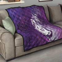 New Zealand Matariki Quilt Maori Manaia Galaxy Silver Fern Purple Color