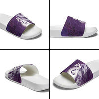 New Zealand Matariki Slide Sandals Maori Manaia Galaxy Silver Fern Purple Color