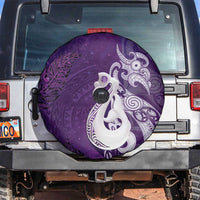 New Zealand Matariki Spare Tire Cover Maori Manaia Galaxy Silver Fern Purple Color