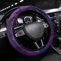 New Zealand Matariki Steering Wheel Cover Maori Manaia Galaxy Silver Fern Purple Color