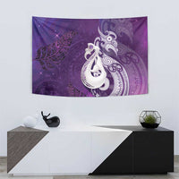 New Zealand Matariki Tapestry Maori Manaia Galaxy Silver Fern Purple Color