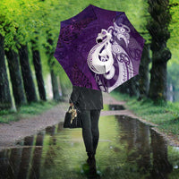 New Zealand Matariki Umbrella Maori Manaia Galaxy Silver Fern Purple Color