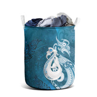 New Zealand Matariki Laundry Basket Maori Manaia Galaxy Silver Fern Blue Color