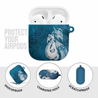 New Zealand Matariki AirPods Case Maori Manaia Galaxy Silver Fern Blue Color