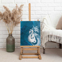 New Zealand Matariki Canvas Wall Art Maori Manaia Galaxy Silver Fern Blue Color
