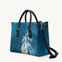 New Zealand Matariki Leather Bag Maori Manaia Galaxy Silver Fern Blue Color
