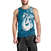 New Zealand Matariki Men Tank Top Maori Manaia Galaxy Silver Fern Blue Color